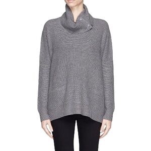 Vince Wool and Yak Turtleneck Sweater with Pockets in Grey Women’s‎ Size Small